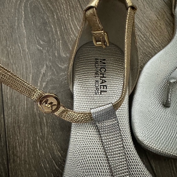 Michael Kors Sandals , Silver and Gold . size 10 . - Picture 2 of 3